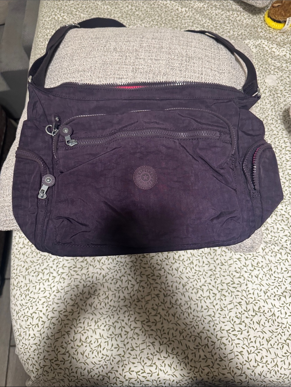 Kipling Deep Purple Crossbody with Multiple Zip Pockets